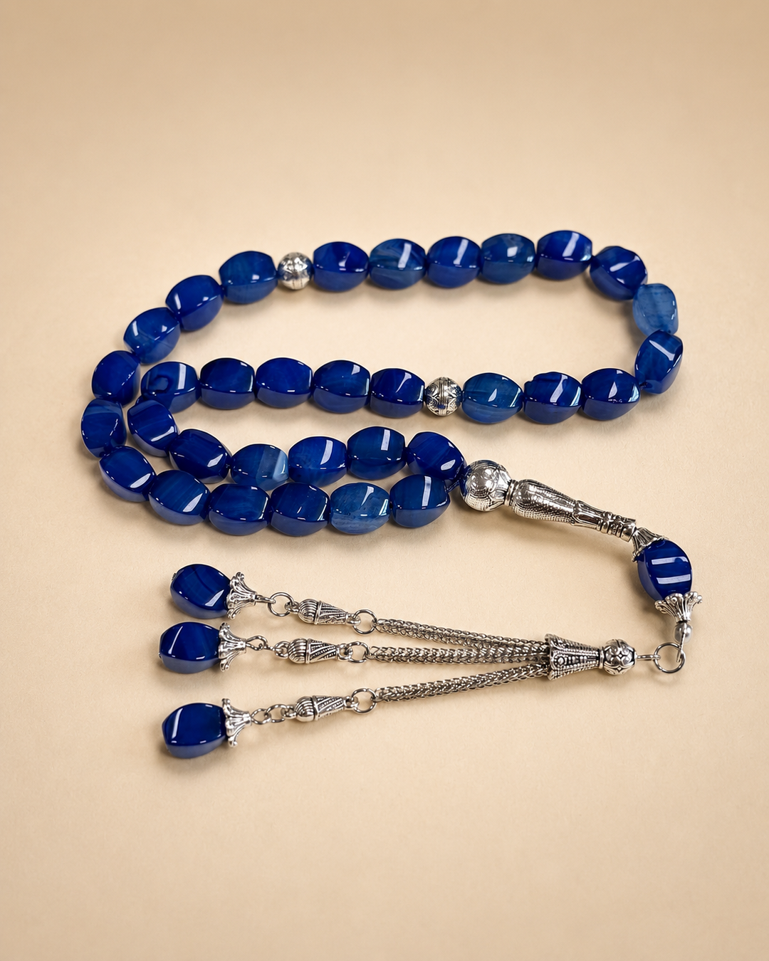 Natural Agate Wide Multi-Color Tasbih