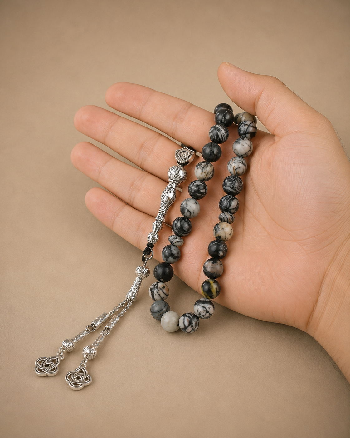 Black Network Stones Tasbih