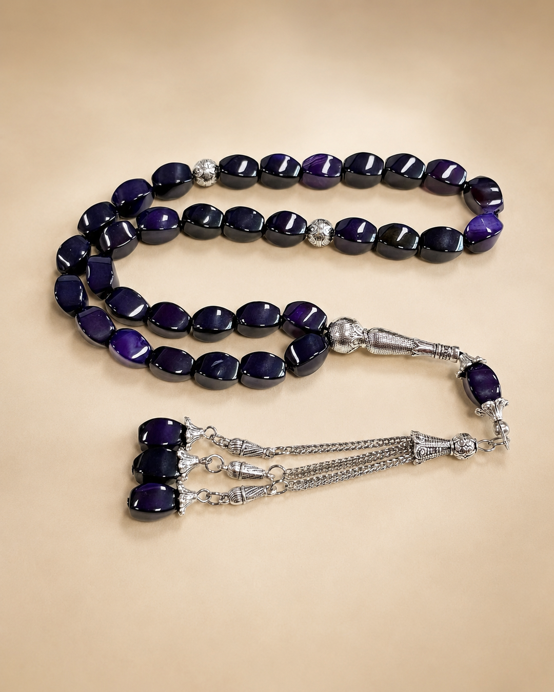 Natural Agate Wide Multi-Color Tasbih