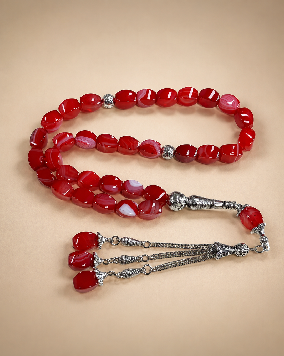 Natural Agate Wide Multi-Color Tasbih