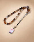 Coffee Lace Agate Tasbih – 10×14mm | 33 Beads