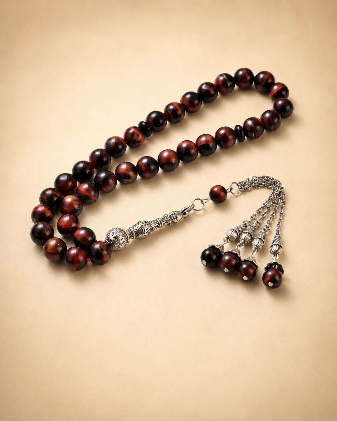 Natural Red Tiger Eye Stone Tasbih