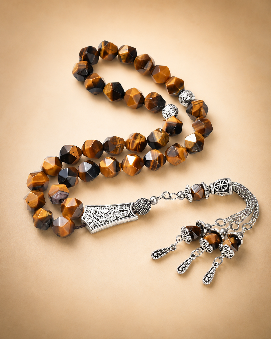 Natural Tiger Eye Stone Tasbih