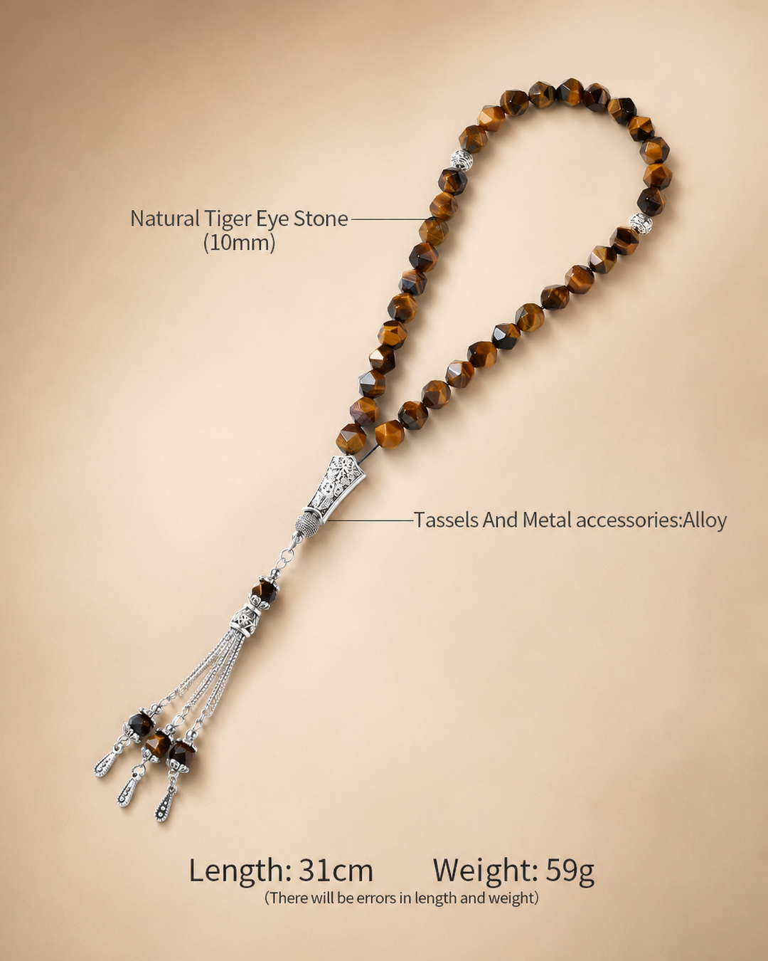 Natural Tiger Eye Stone Tasbih